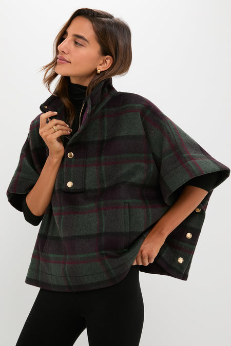 Forest Plaid Wool Winthrop Poncho