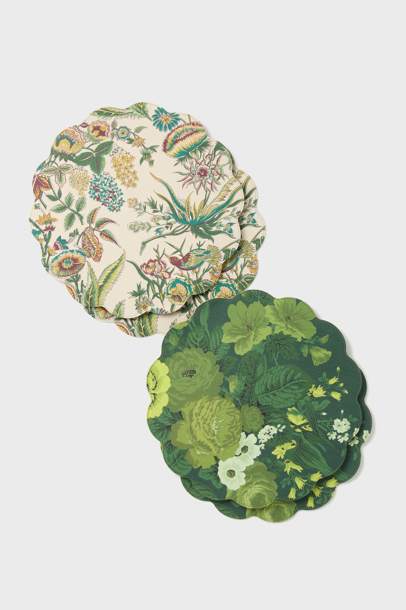 Verdant Floral Reversible Wipeable Placemats Set of 4