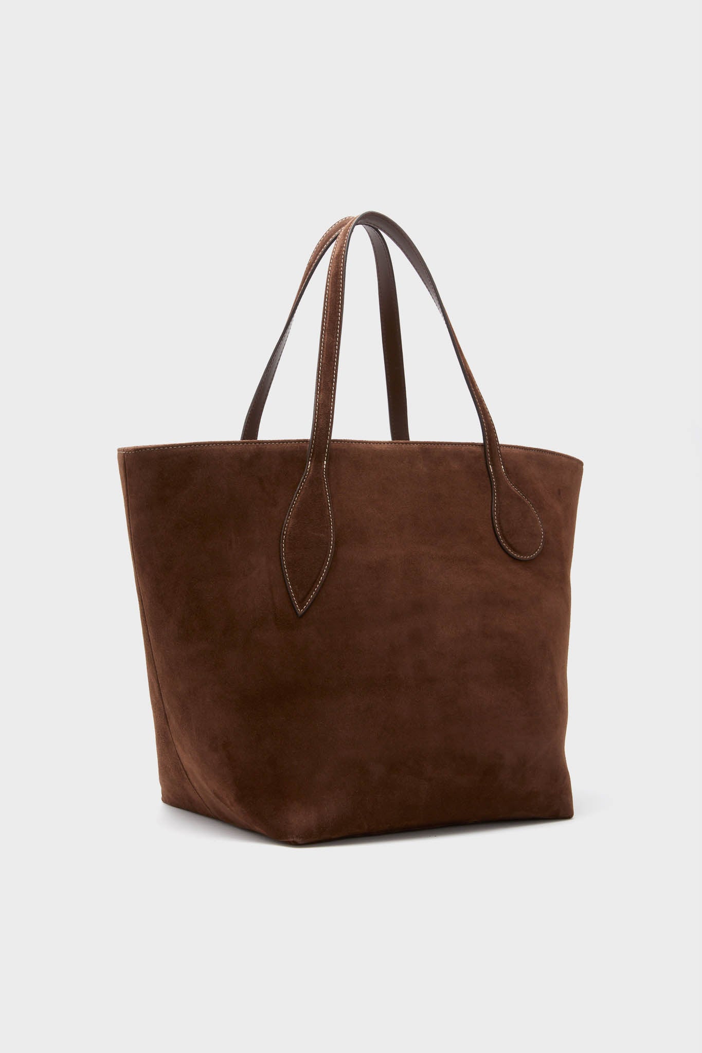 Dark Brown Suede Large Sprout Tote | Liffner