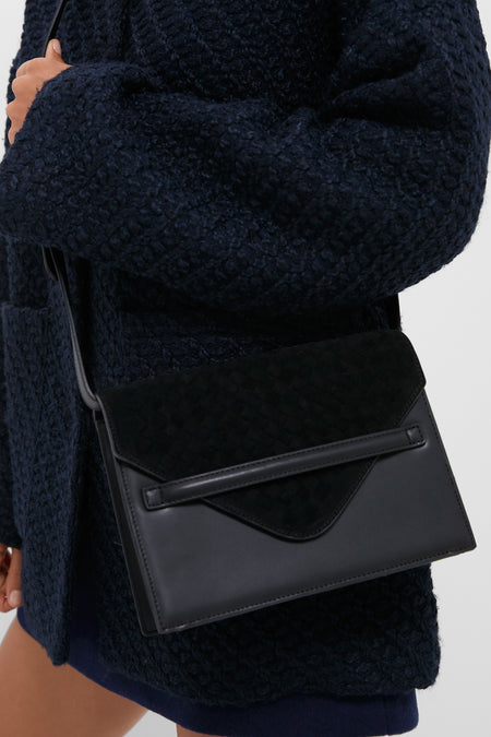 Black Leather Stevie Crossbody