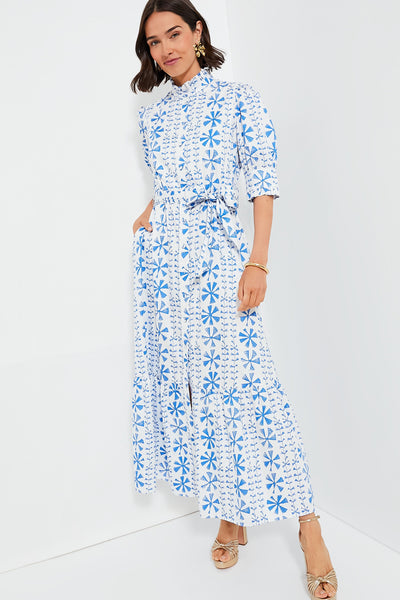 Floral Vine Blue Marni Maxi Dress | Borgo de Nor