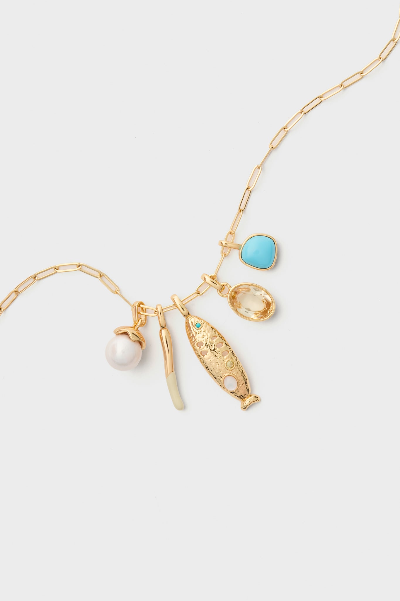 Gold Sardina Charm Necklace