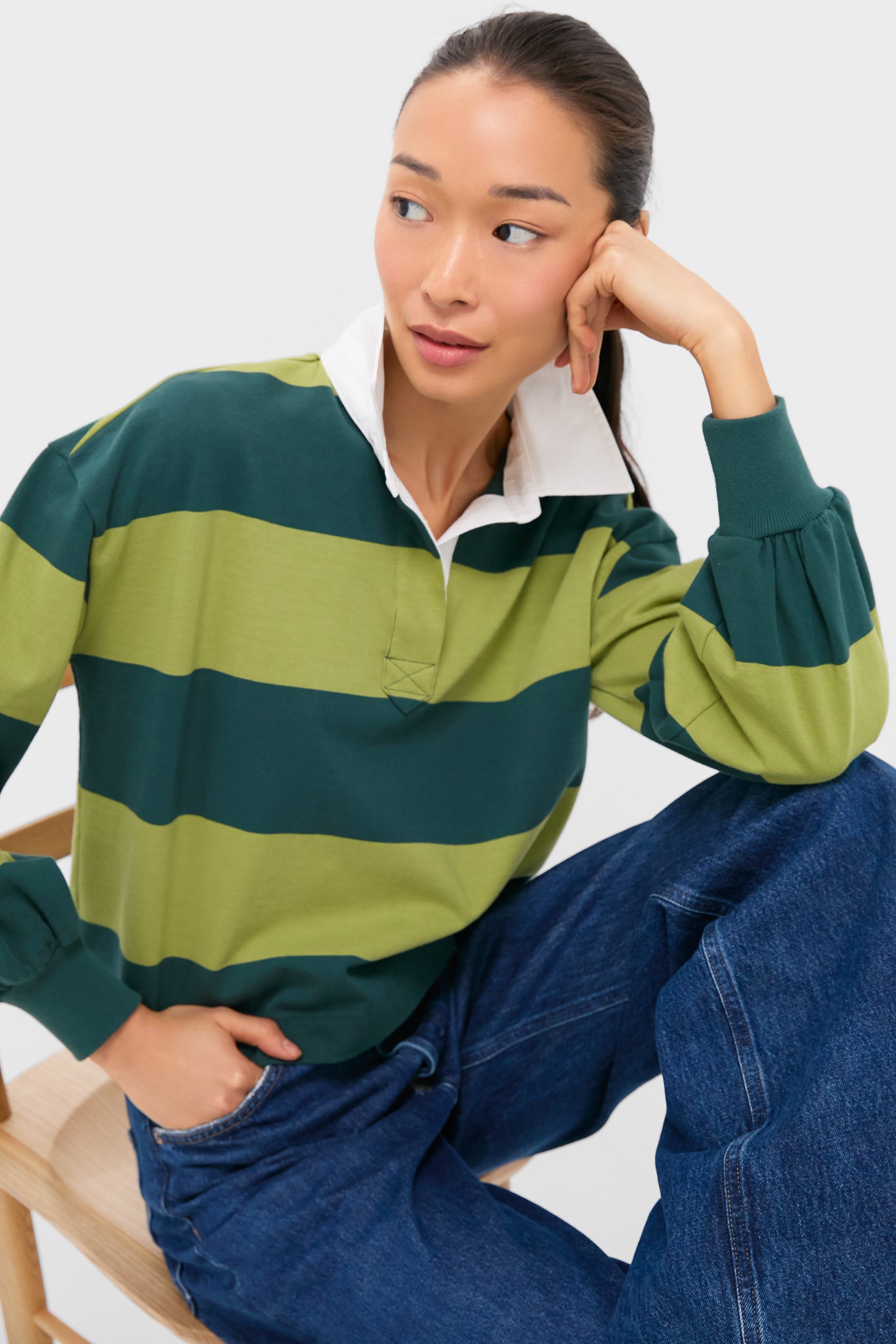 Woodbine and Junebug Stripe Swiftie Rugby Polo