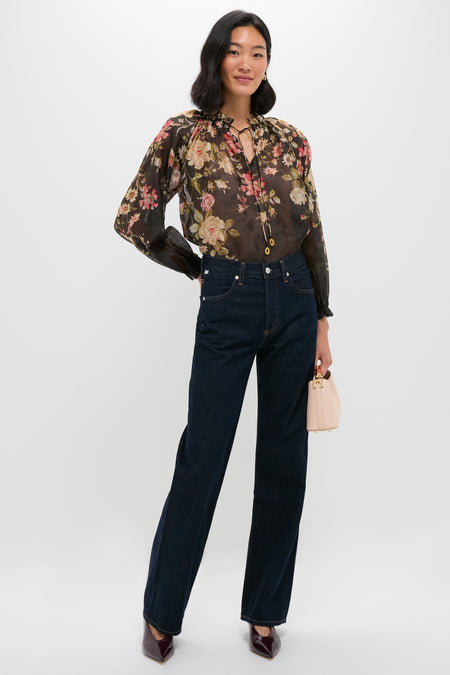 Multi Jolie Print Long Sleeve Top