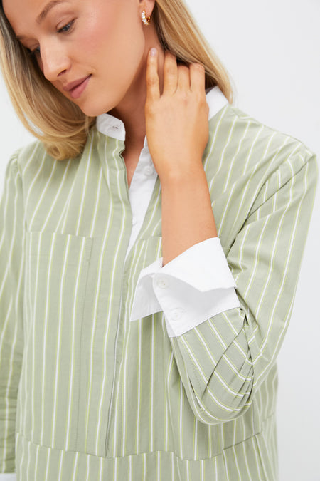 Green Stripe Rohan Shirt Dress