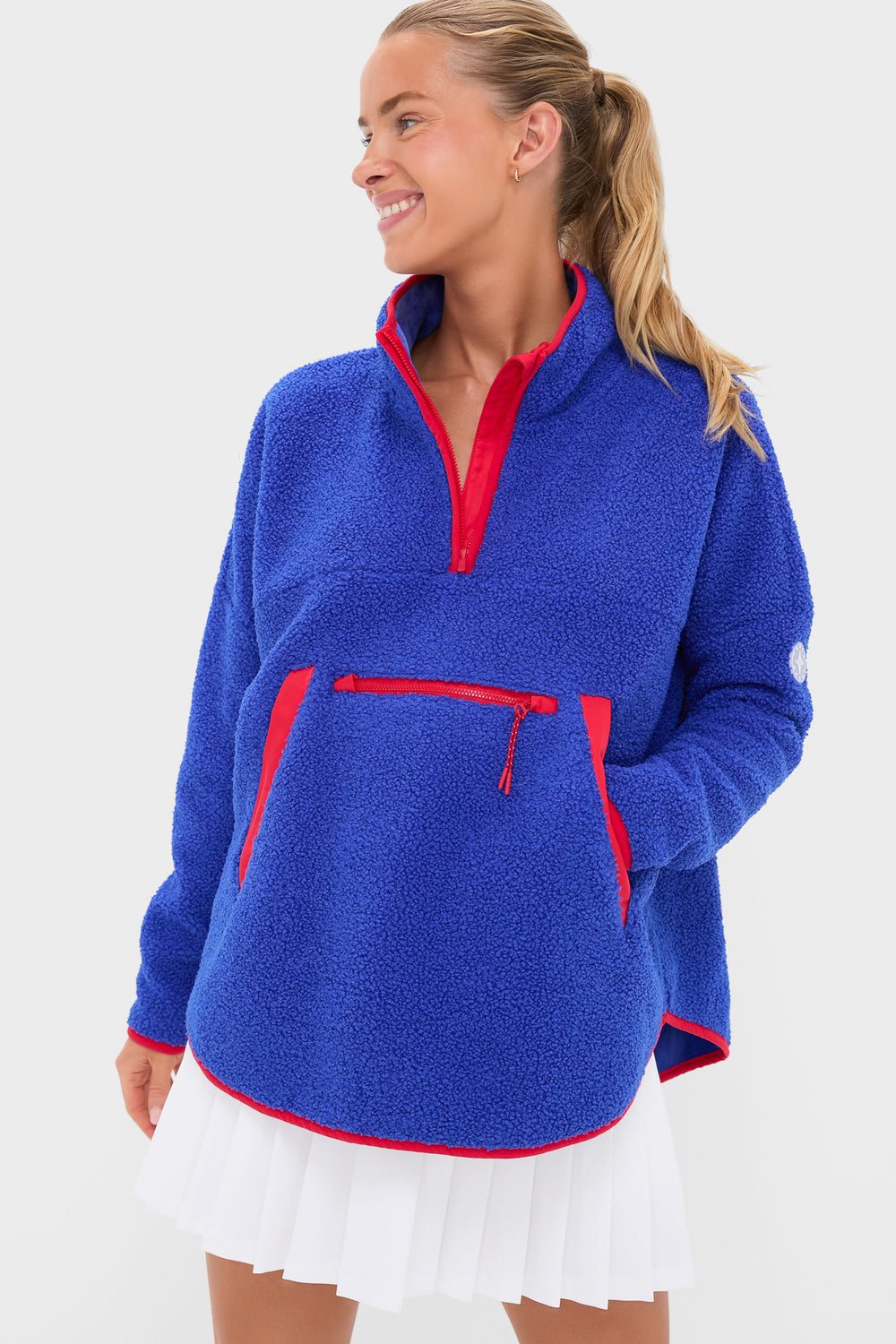 Blue and Red Fleece Cady Quarter Zip