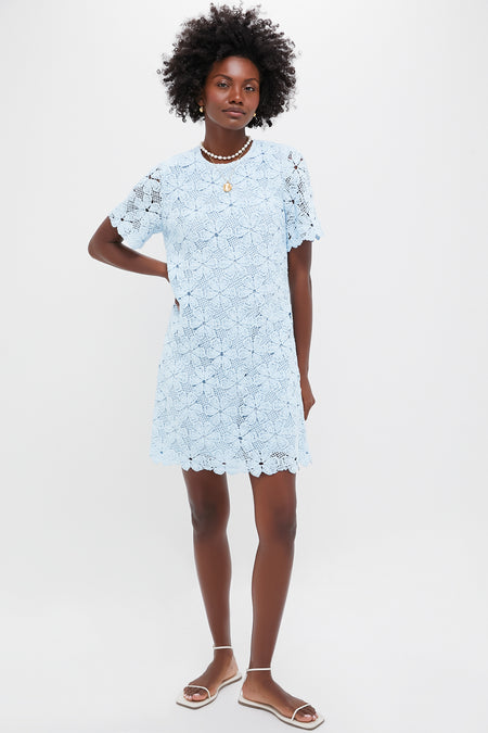 Light Blue Crochet Belclaire Dress