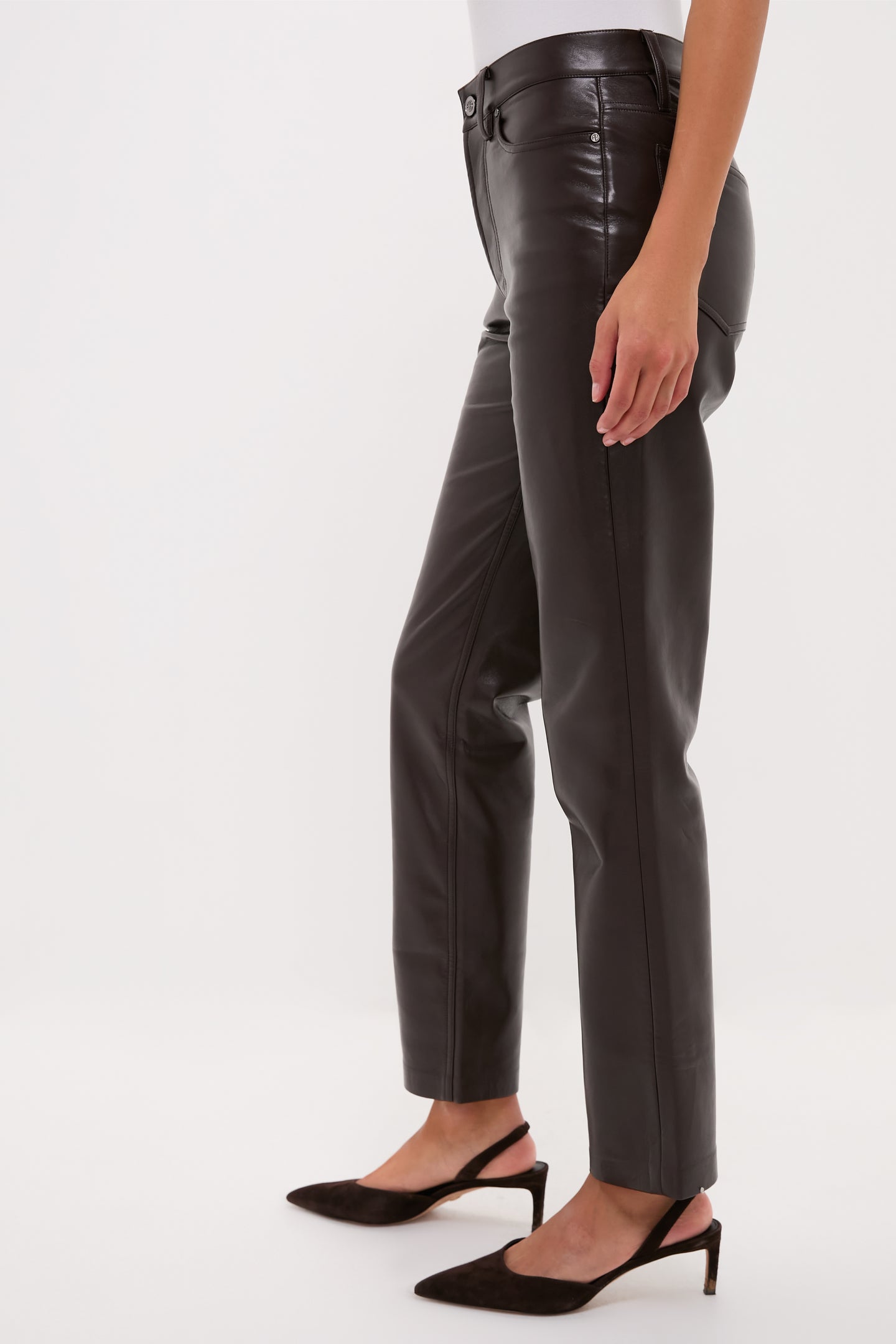 Deep Brown Recycled Leather Bruno Pant