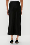 Polo Black Satin Midi Skirt