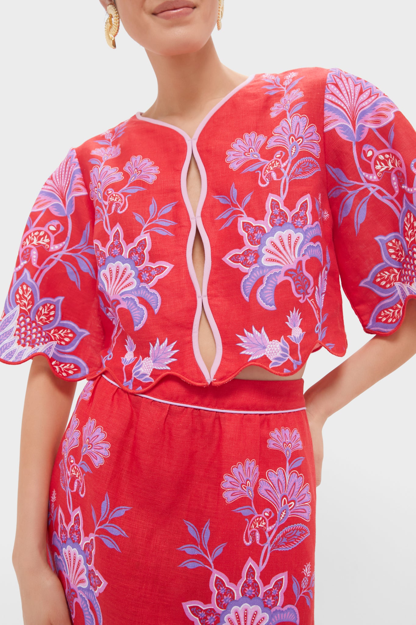 Porcelain Garden Red Blouse