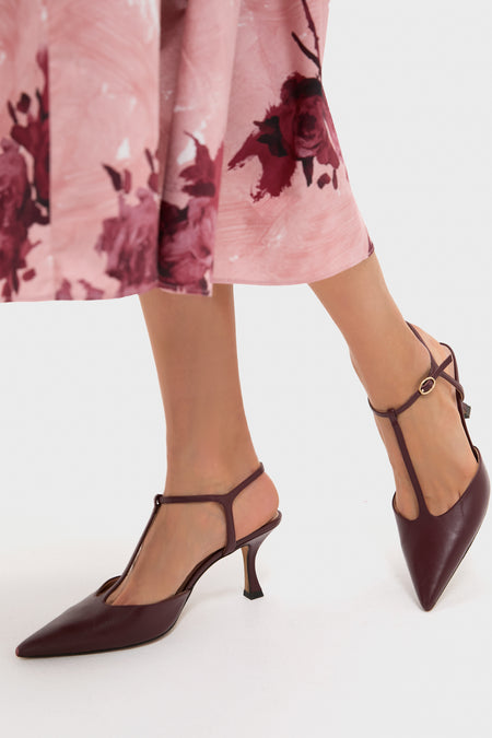 Oxblood Leather Margot Heels