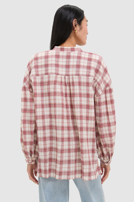 Pink and White Plaid Juliette Button Down