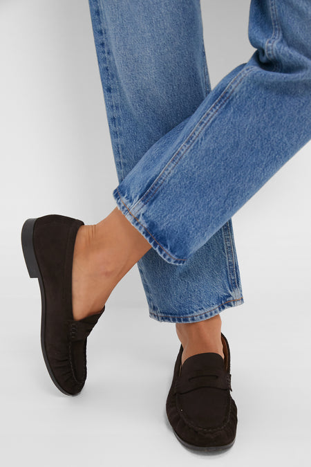 Chocolate Suede Vivian Loafers