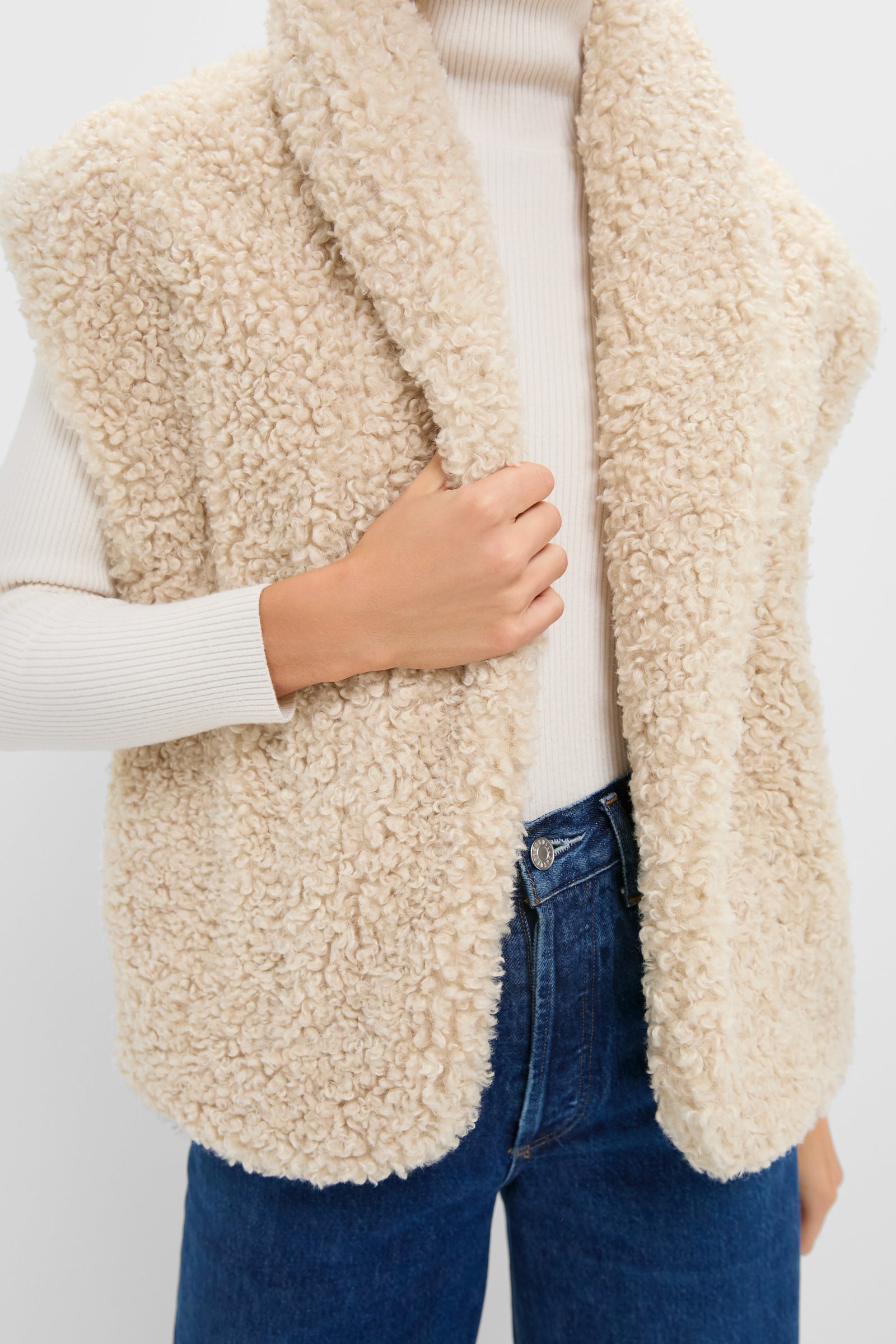 Oversized Aspen Sherpa Vest