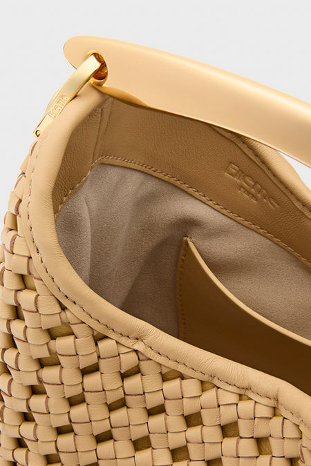 Butter Woven Leather Small Boomerang Bag