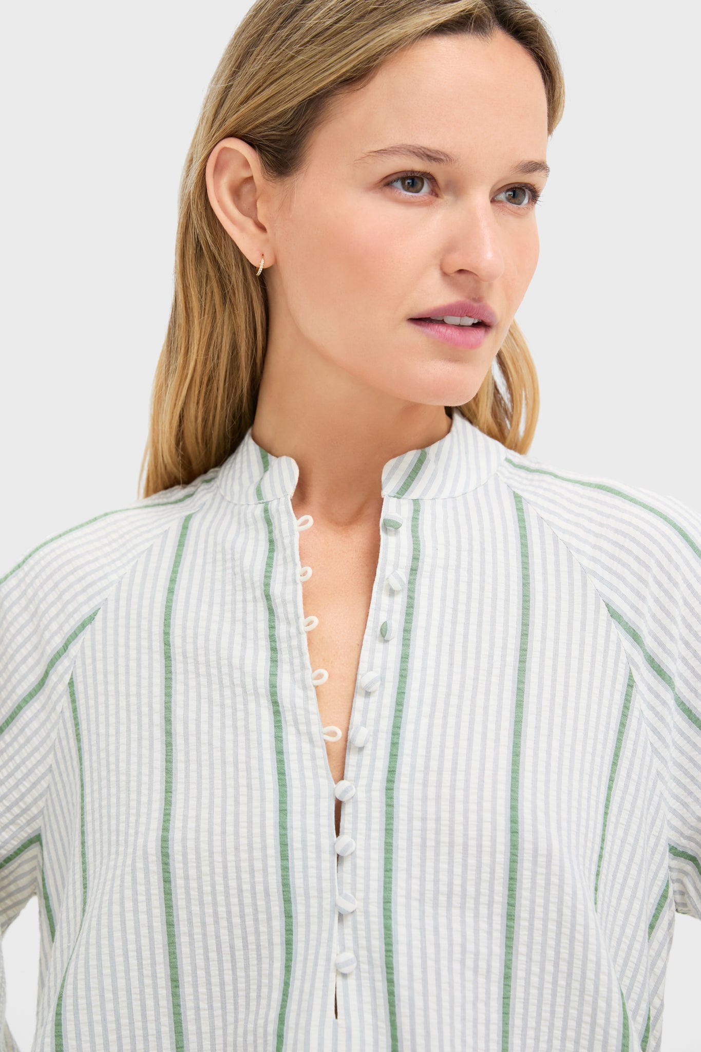 Mondego Stripe Seersucker Mini Maryse Caftan