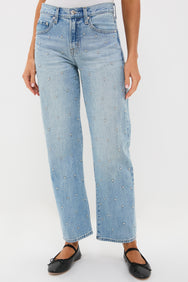 Aries Studded Lexi Mid Rise Bowed Straight