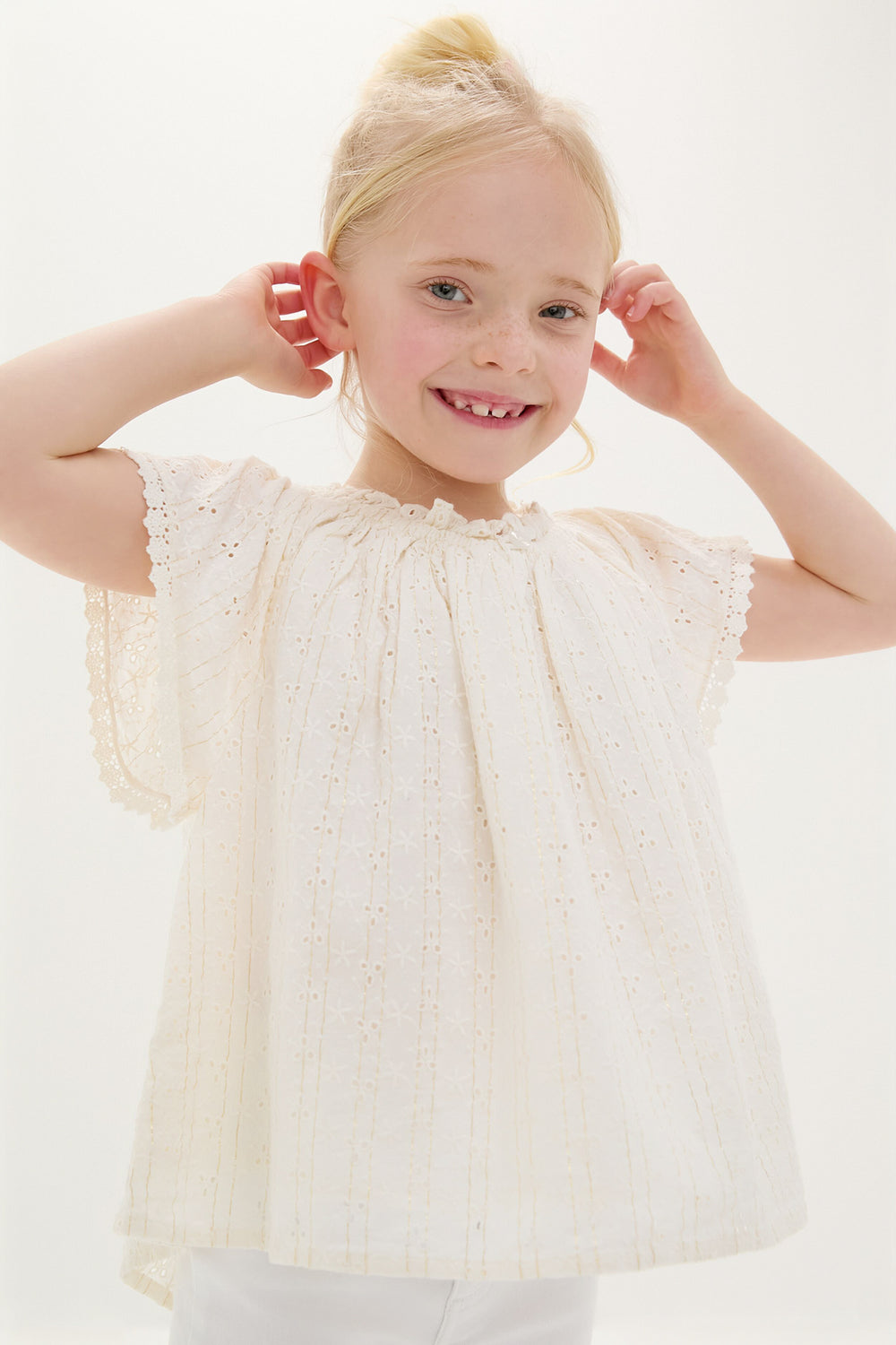 Cream Eyelet Perla Blouse
