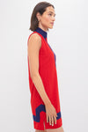 Fiery Red Sleeveless Classic Tunic