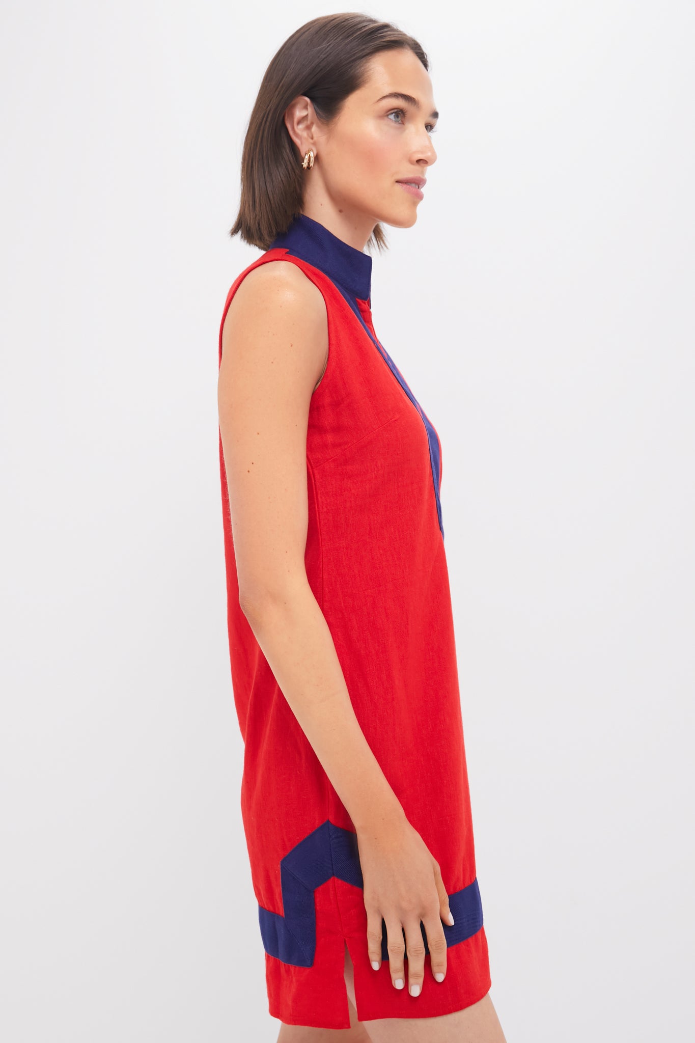 Fiery Red Sleeveless Classic Tunic