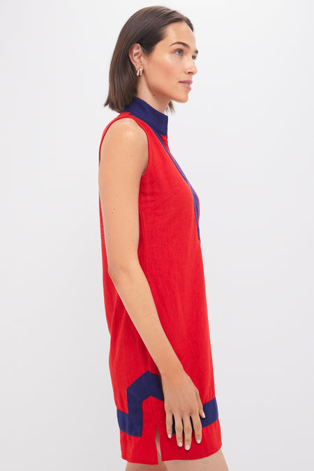 Fiery Red Sleeveless Classic Tunic
