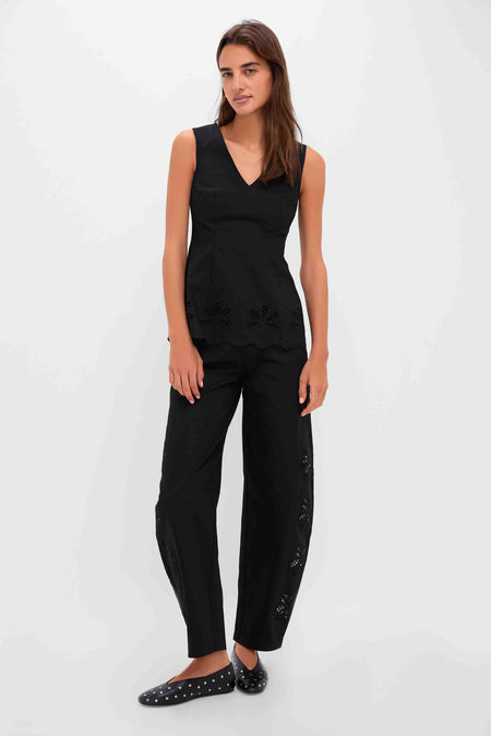 Black Regency Studded Leather Slippers