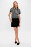 Black & White Woven Harley Short Sleeve Knit Top