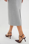 Gray Herringbone Rosewell Midi Skirt