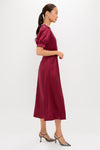Oxblood Embellished Sappho Midi Dress