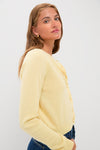Lightweight Cashmere Butter Yellow Knot Button Cardigan