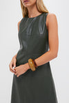 Dark Hunter Green Leather Manon Dress