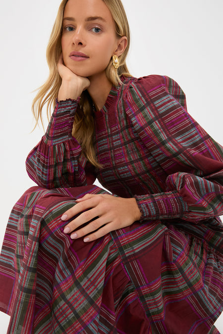 Red Plaid Ivy Maxi Dress
