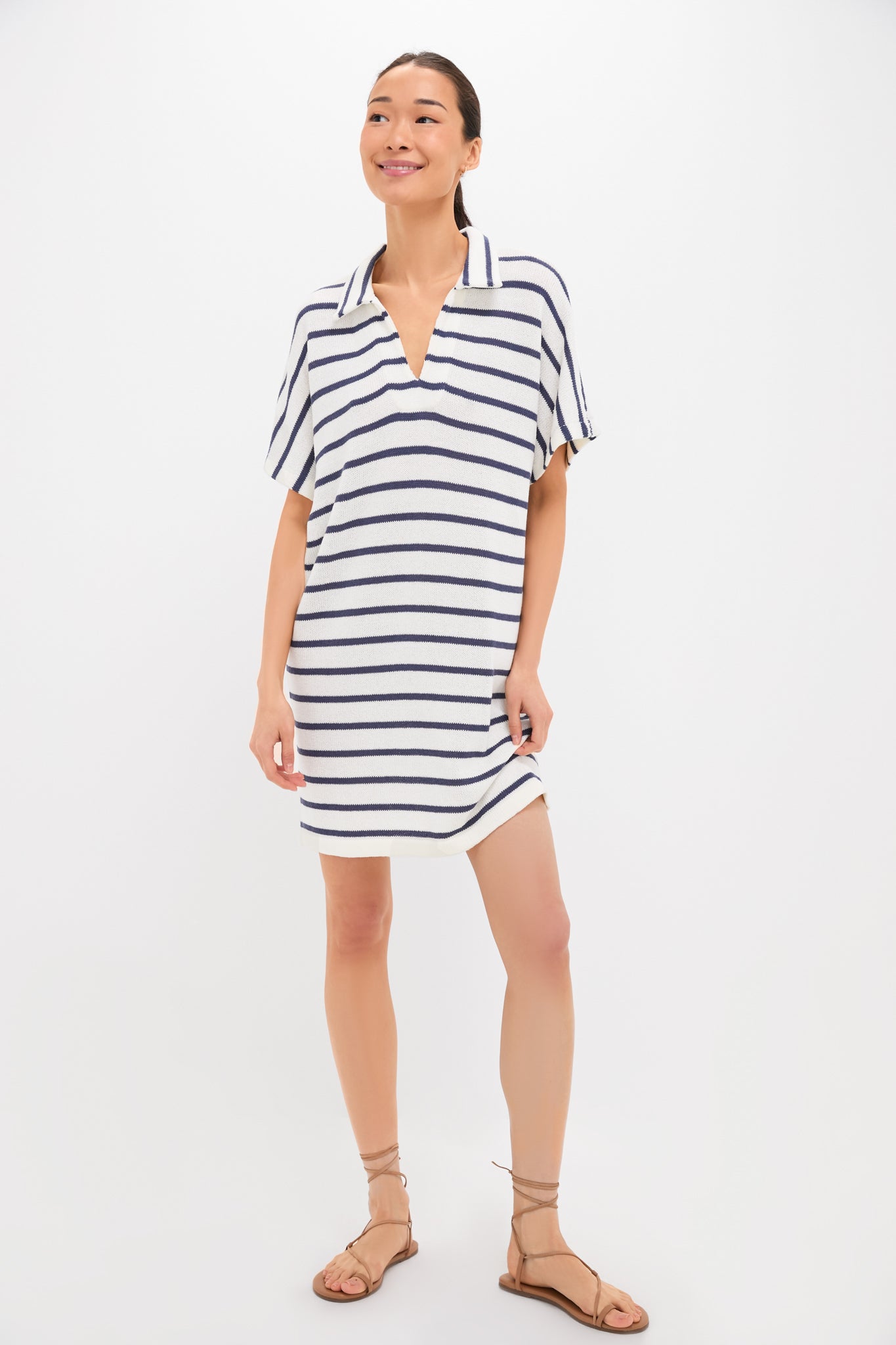 French Stripe Maren Mini Polo Dress