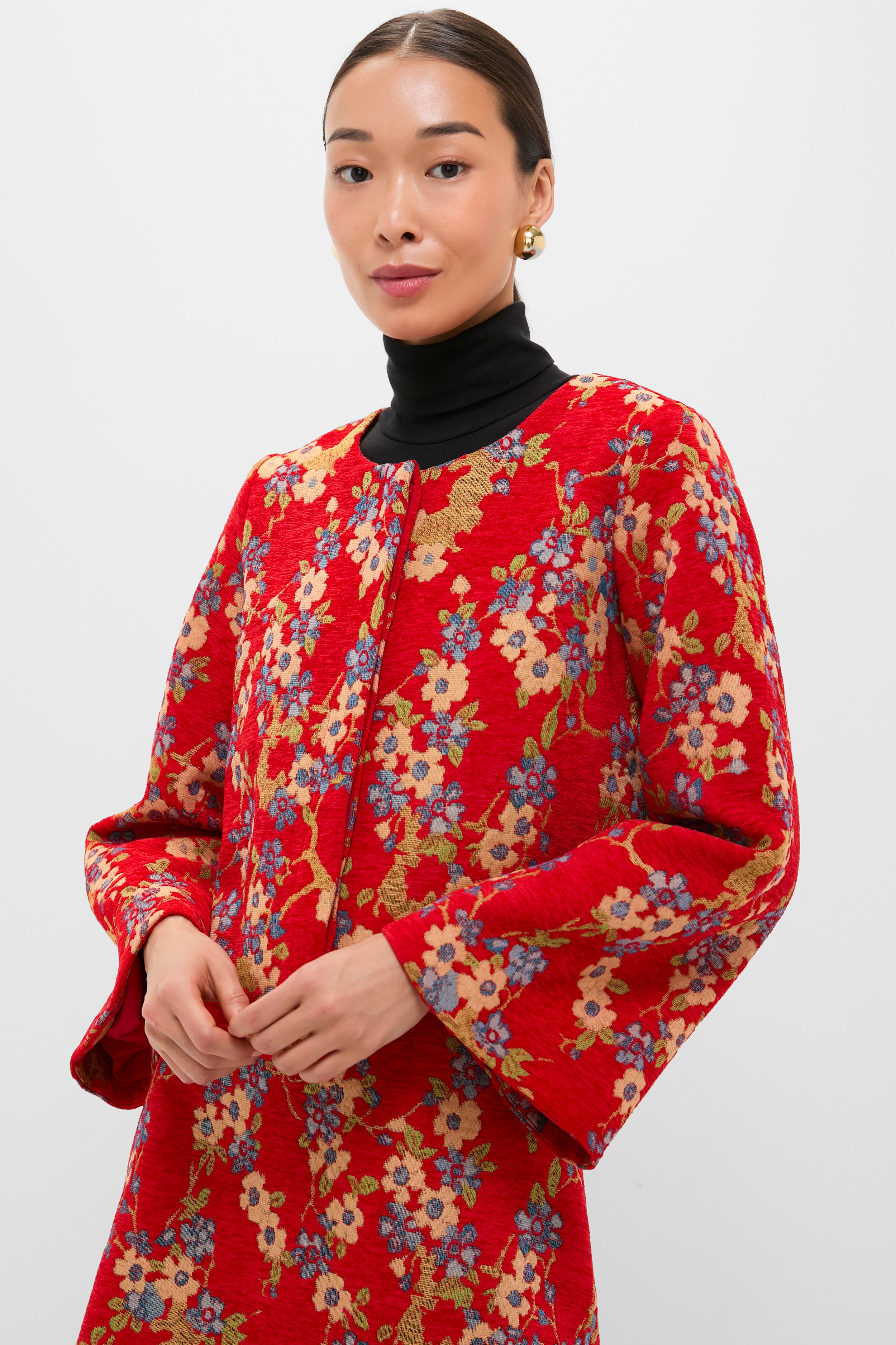Sakura Blossom Chenille Jacquard Maxine Jacket