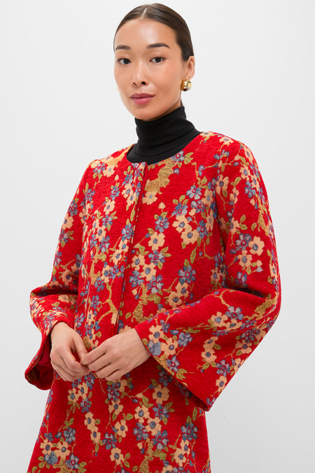 Sakura Blossom Chenille Jacquard Maxine Jacket