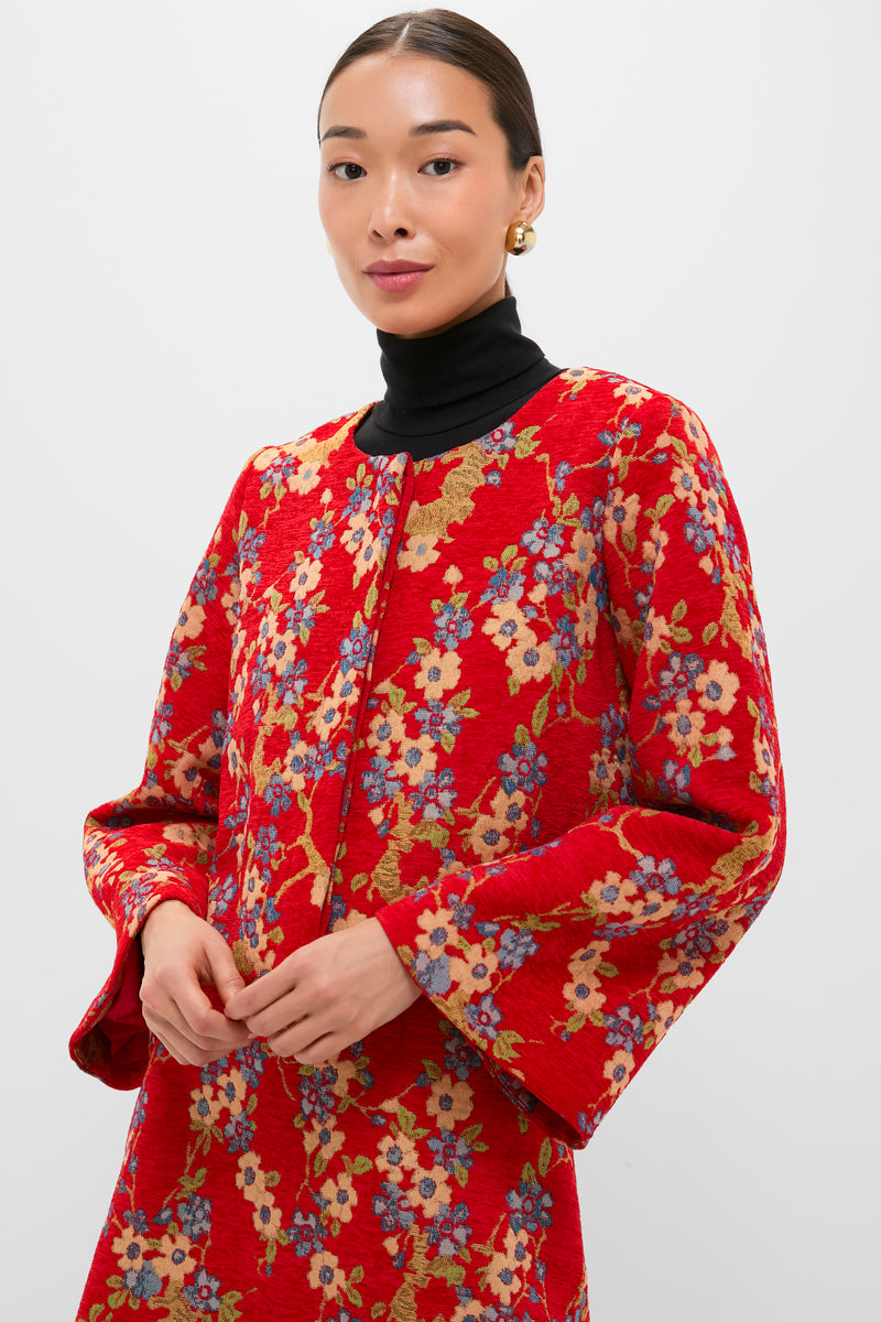 Sakura Blossom Chenille Jacquard Maxine Jacket