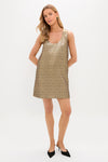 Gold Textured Jacquard Mollie Dress