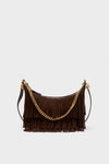 Espresso Small Suede Fringe Fortune Hobo Bag