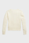 Girls Long-Sleeve Cotton Cable Knit Lurex Cardigan