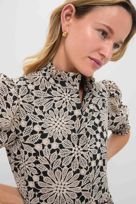 Black & Tan Printed Floral Bennett Maxi Dress