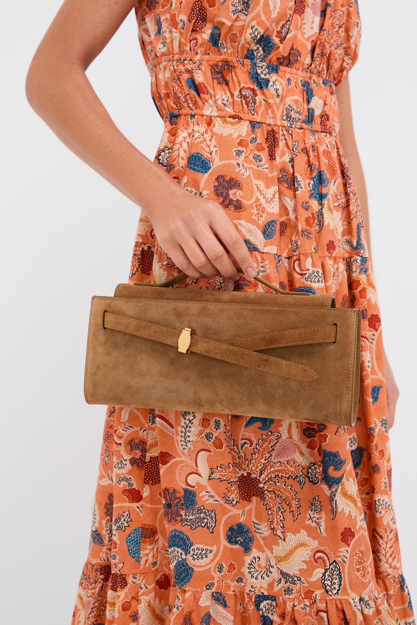 Acorn Suede Veronica Beard Dash Clutch | Veronica Beard