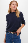 Navy Cashmere Bodie Boyfriend Crewneck