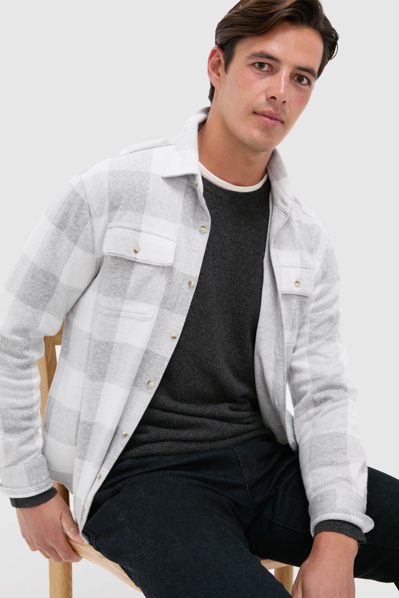 Heather Grey Plaid Dunewood Flannel