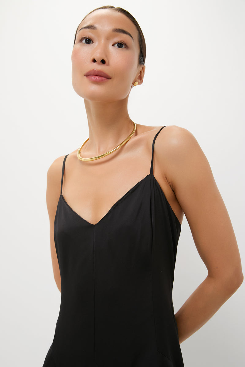 Polo Black Paneled Satin Dress