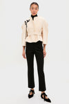 Ivory Cocoon Cropped Belted Jacket