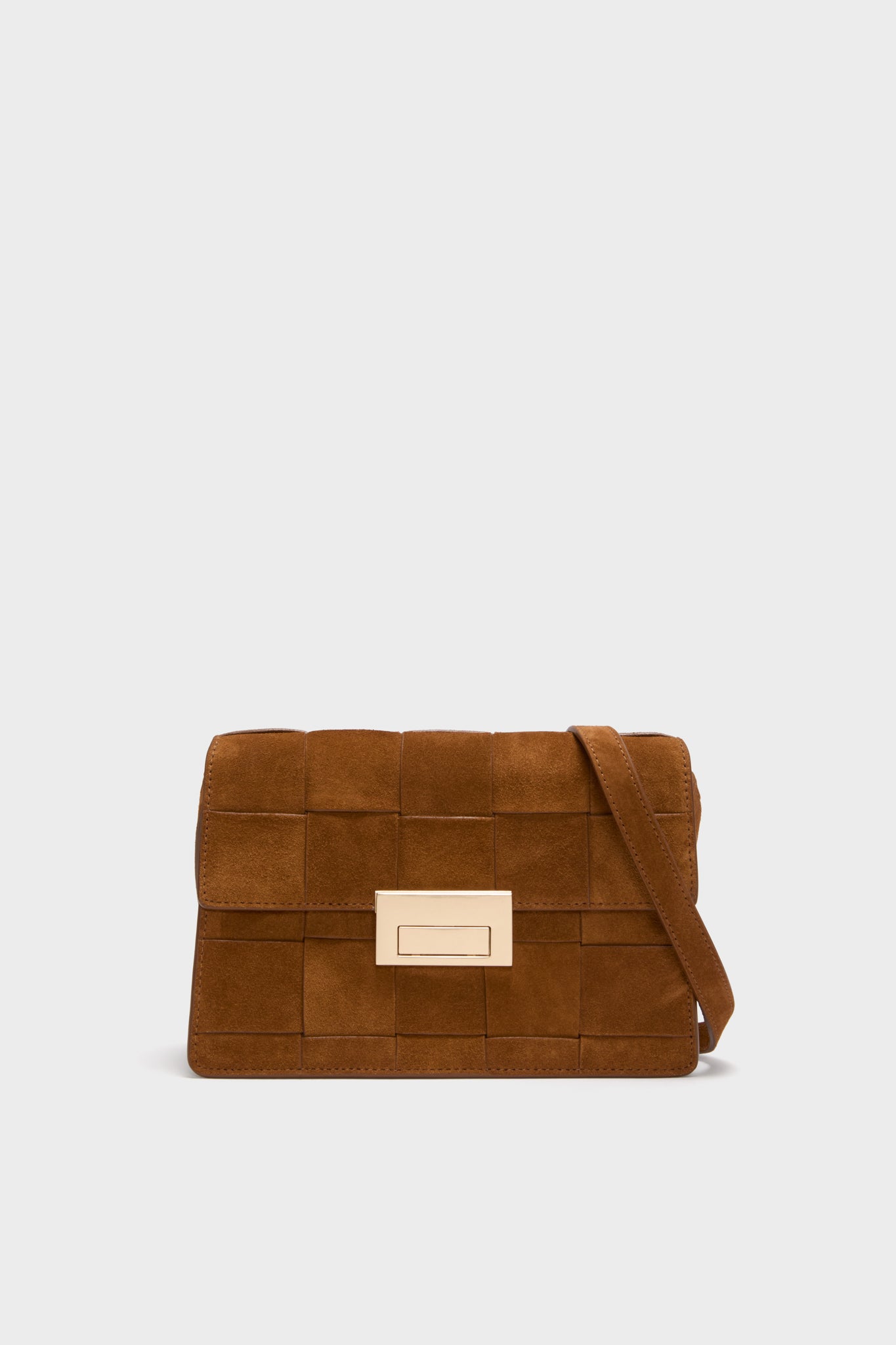 Woven Cacao Suede Delphine Crossbody Bag | Loeffler Randall