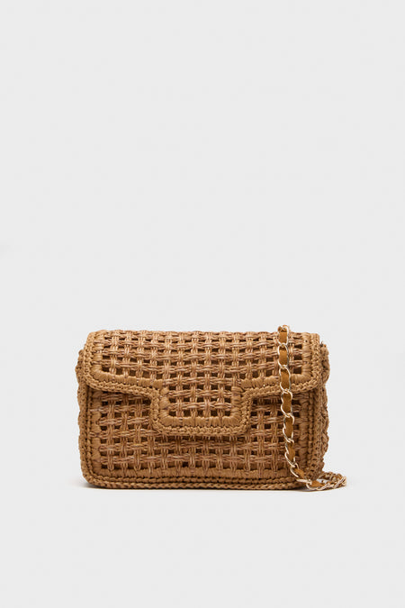 Tan Woven Crossbody