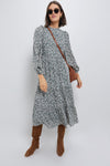 Green Floral Jesse Midi Dress