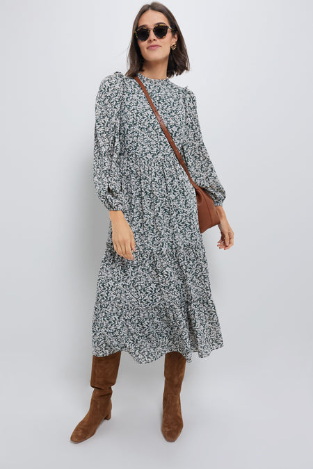 Green Floral Jesse Midi Dress
