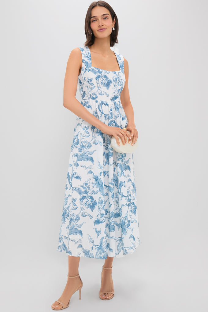 hyacinth house blue and white floral cisco maxi dress Dusty Maizie Dusty Blue Floral / XS covered beaded straps Shoe Size:31 EU (13 Little Kid US) Collection 22.2 Elegant Baby Girls Black